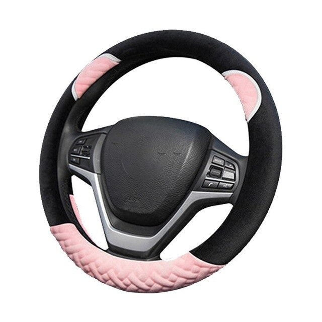 Funda de Volante de Coche de Cartoon de Felpa - Cómoda y Transpirable