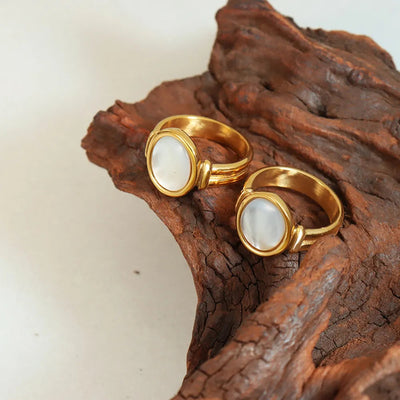 Vintage white seashell charming ring index finger ring accessory - Korvel