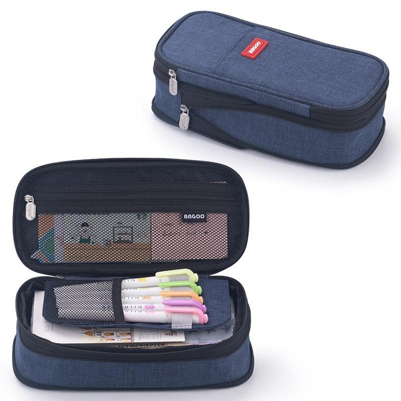 Macaron color block can transform into a large capacity upgraded pencil case stationery - Korvel