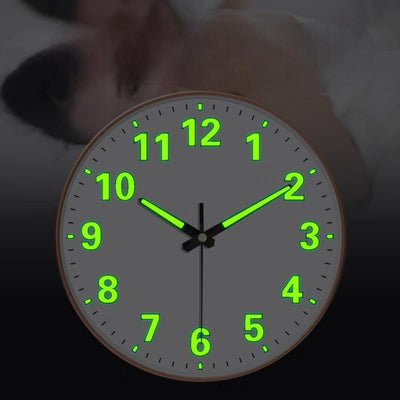 8-inch [20CM] creative living room clock, night light bedroom, simple and non perforated clock wall, clock watch wall - Korvel
