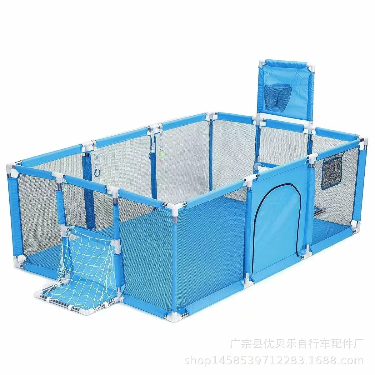 Parque Infantil de Acero Inoxidable Premium con Cerca de Baloncesto
