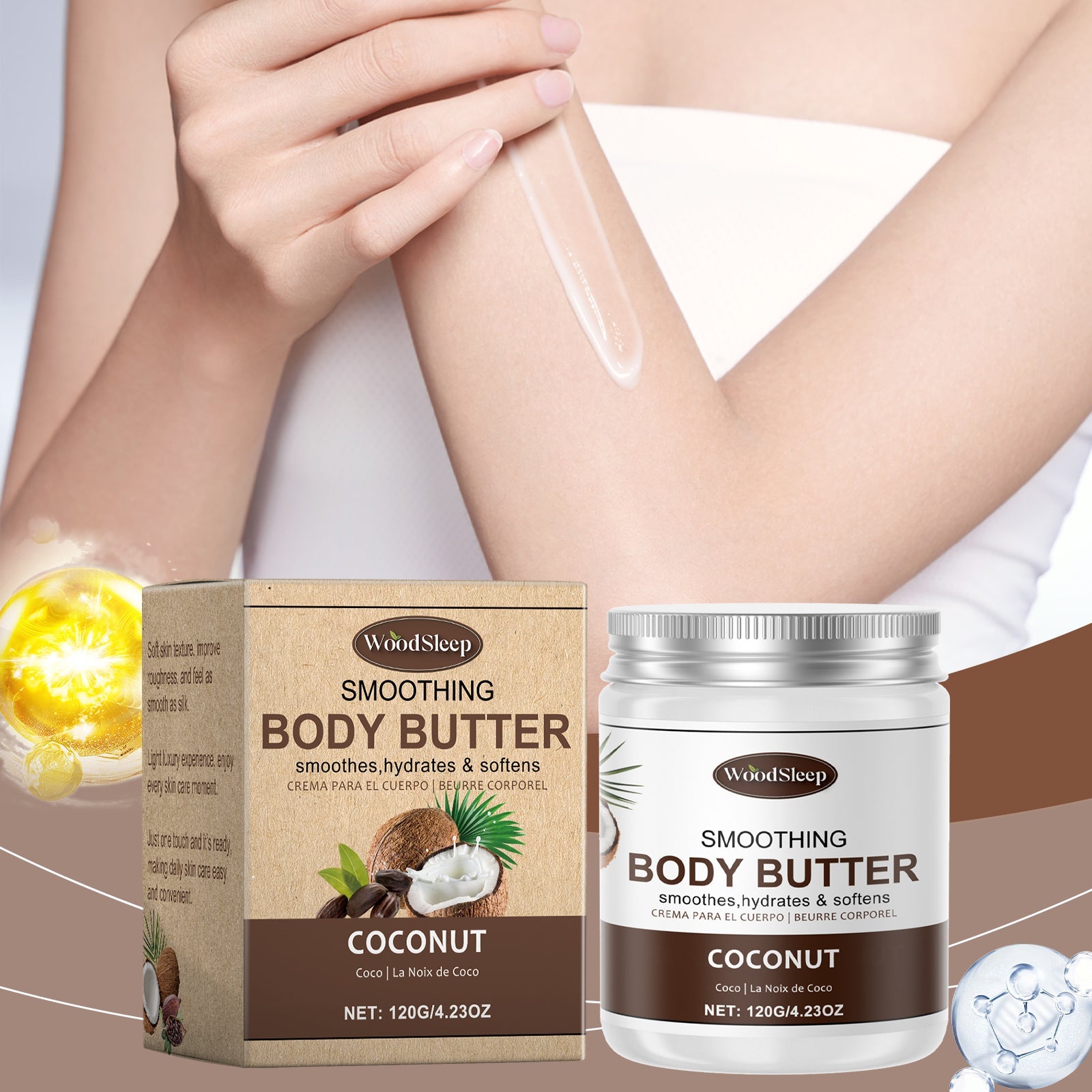 Coconut Cocoa Moisturizing Butter Moisturizer Moisturizes Body Care Gentle And Tender Skin - Korvel