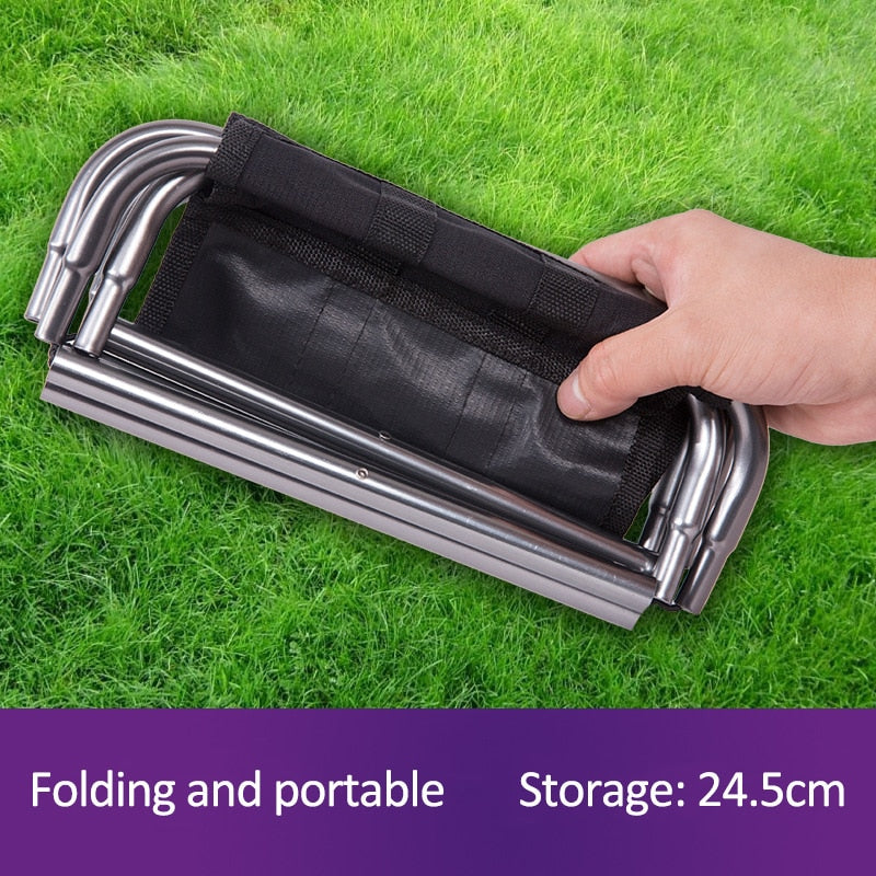 25*22.5*27cm Outdoor Aluminum Folding Stool Chair Small Fishing Stool Chair Portable Camping Outdoor Fishing Chair Fishing Tool - Korvel