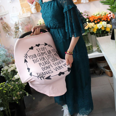 Premium Nursing Cover & Car Seat Cover with Safety Sign