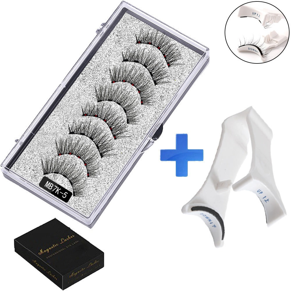 Five magnetic adhesive free magnetic eyelash clamp set for European and American thick magnetic eyelashes - Korvel