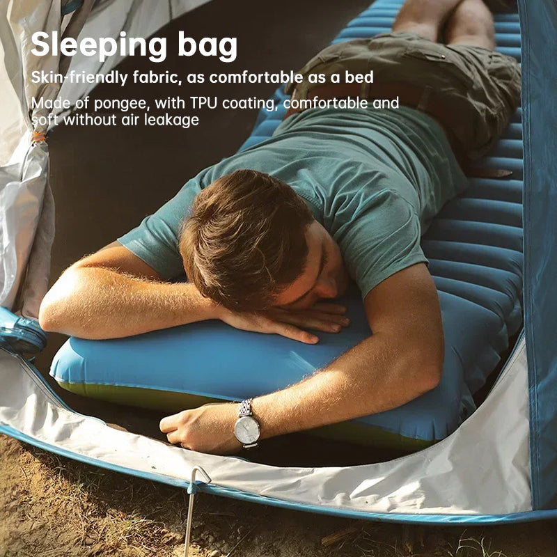Ultralight Camping Sleeping Pad: Thicken, Self-Inflating with Built-in Pump (Outdoor/Travel) - Korvel