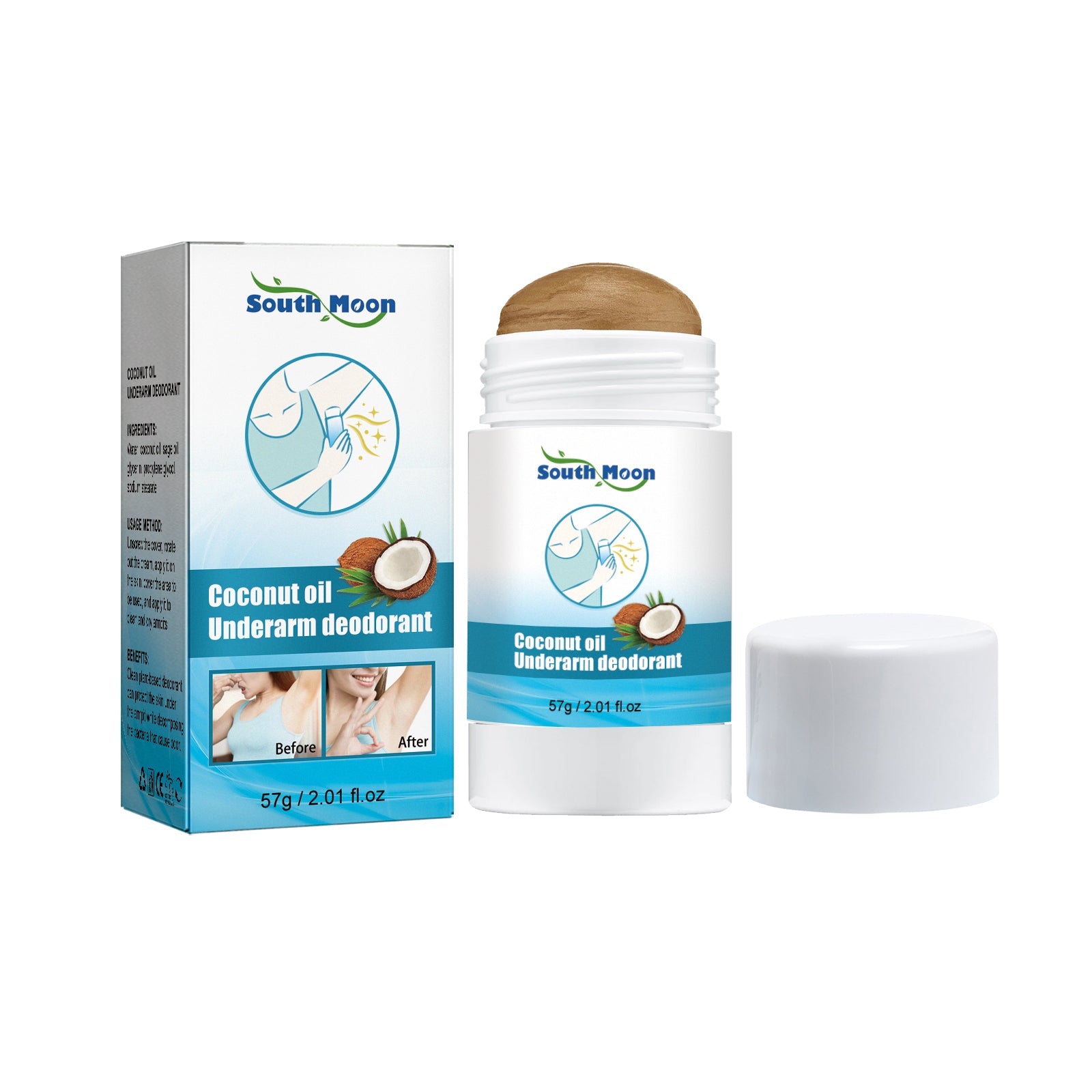 Coconut Oil Underarm Deodorant, Lighten Underarm Odor Refreshing And Fragrance Antiperspirant Cream - Korvel