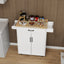 Kitchen island rolling trolley cart with 1 drawer & 2 doors with storage racks & Adjustable Shelves & towel rack - Korvel