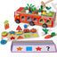 Children's early education puzzle multifunctional four in one knock ball, pull radish, cover column, fire truck, Montessori toy - Korvel