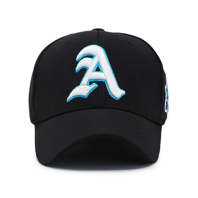 Fashion Gothic Letter A Side Whale Embroidery Baseball Caps Spring and Autumn Outdoor Adjustable Casual Hats Sunscreen Hat - Korvel