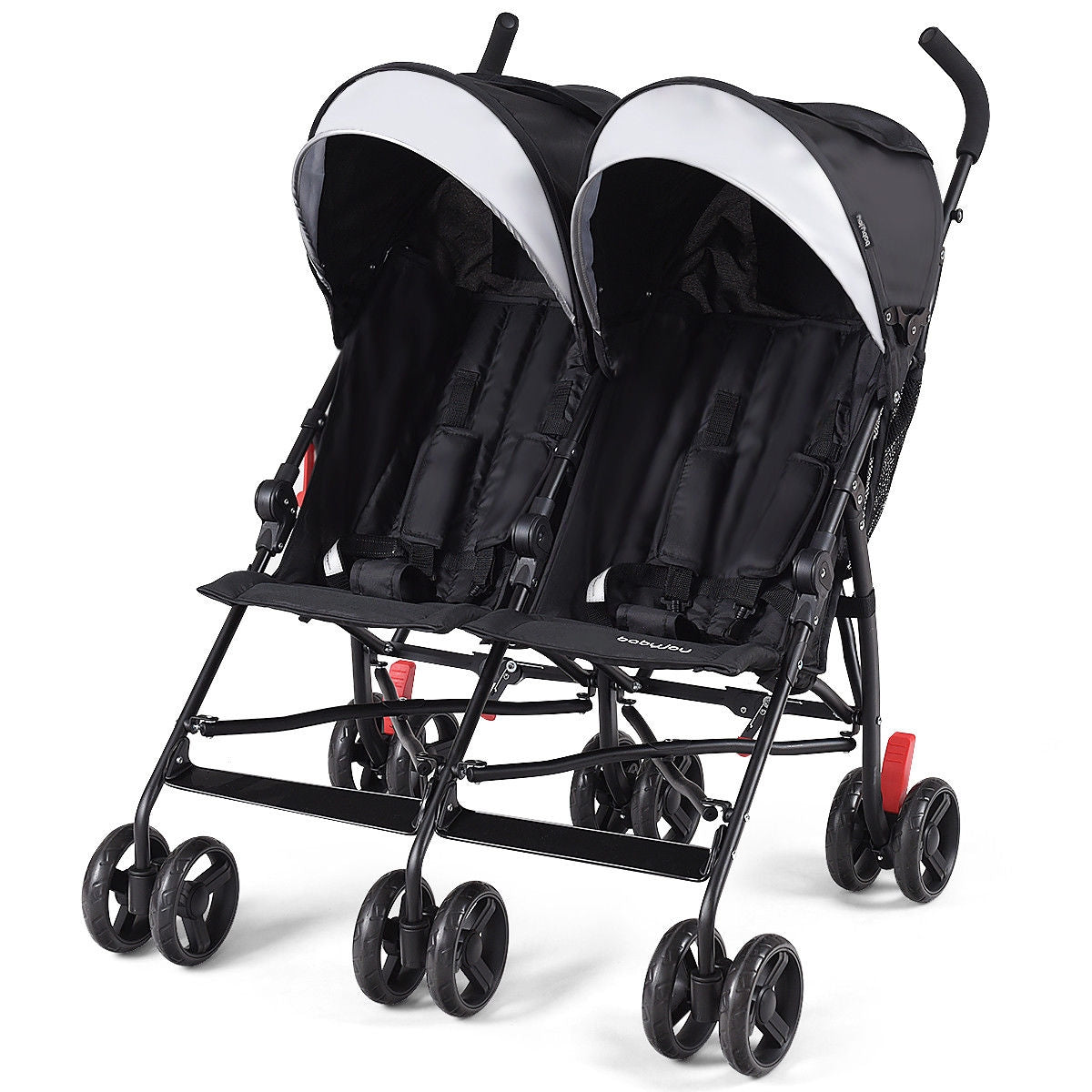 Poussette double pliable ultralégère pour jumeaux - Noir