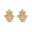10K Yellow Gold Diamond Accented Hamsa Stud Earrings