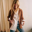 Veste en cuir synthétique à col châle