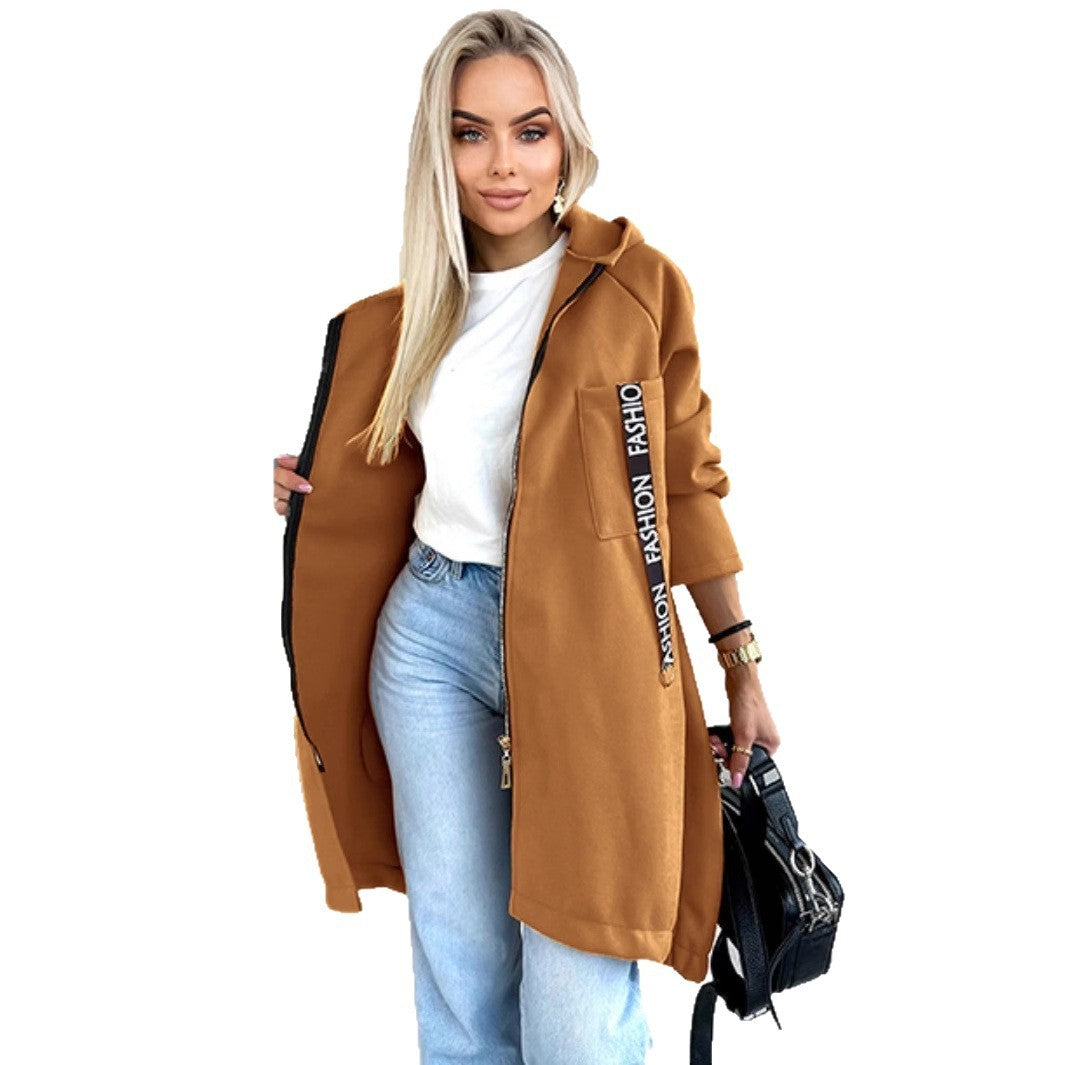 Hooded Sports Brushed Hoody Casual Long-sleeved Jacket