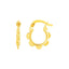 Pendientes de aro scalloped de oro amarillo de 14k