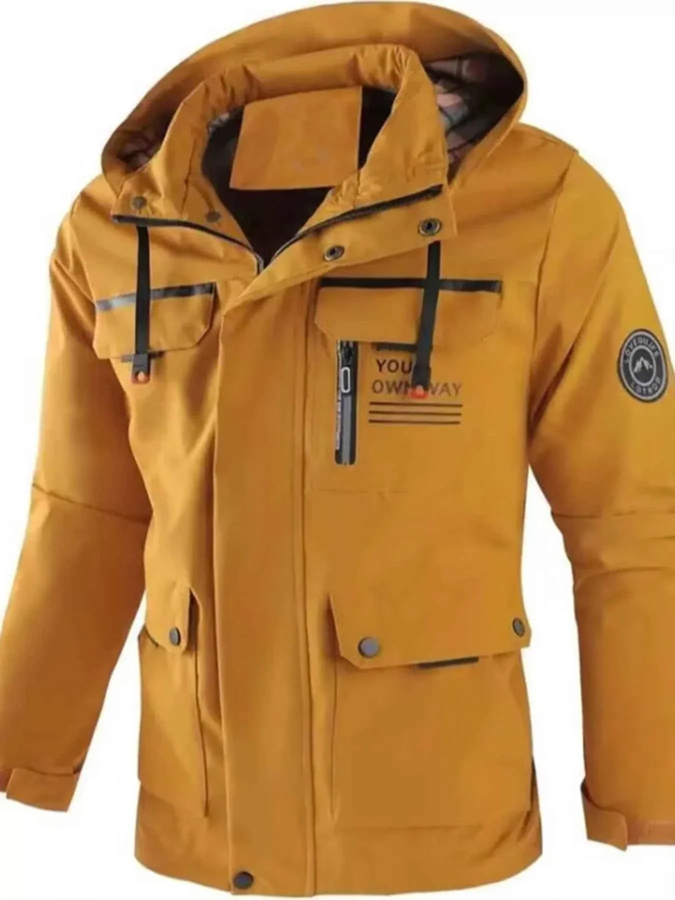 Men's Plus Size Hooded Windproof Coat