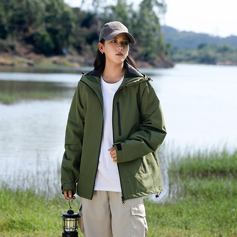 Hooded Long Sleeve Windproof Waterproof Travel Jacket