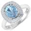 Anillo de Compromiso de 1.72 Quilates de Aguamarina y Diamantes en Oro Blanco de 14K