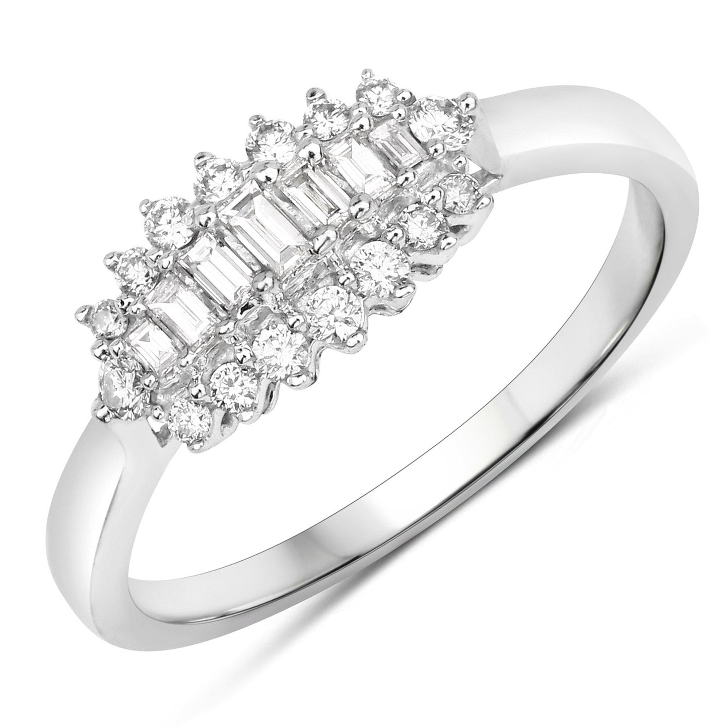 Anillo de Compromiso de Diamante Blanco de 0.37 Quilates en Oro Blanco de 14K