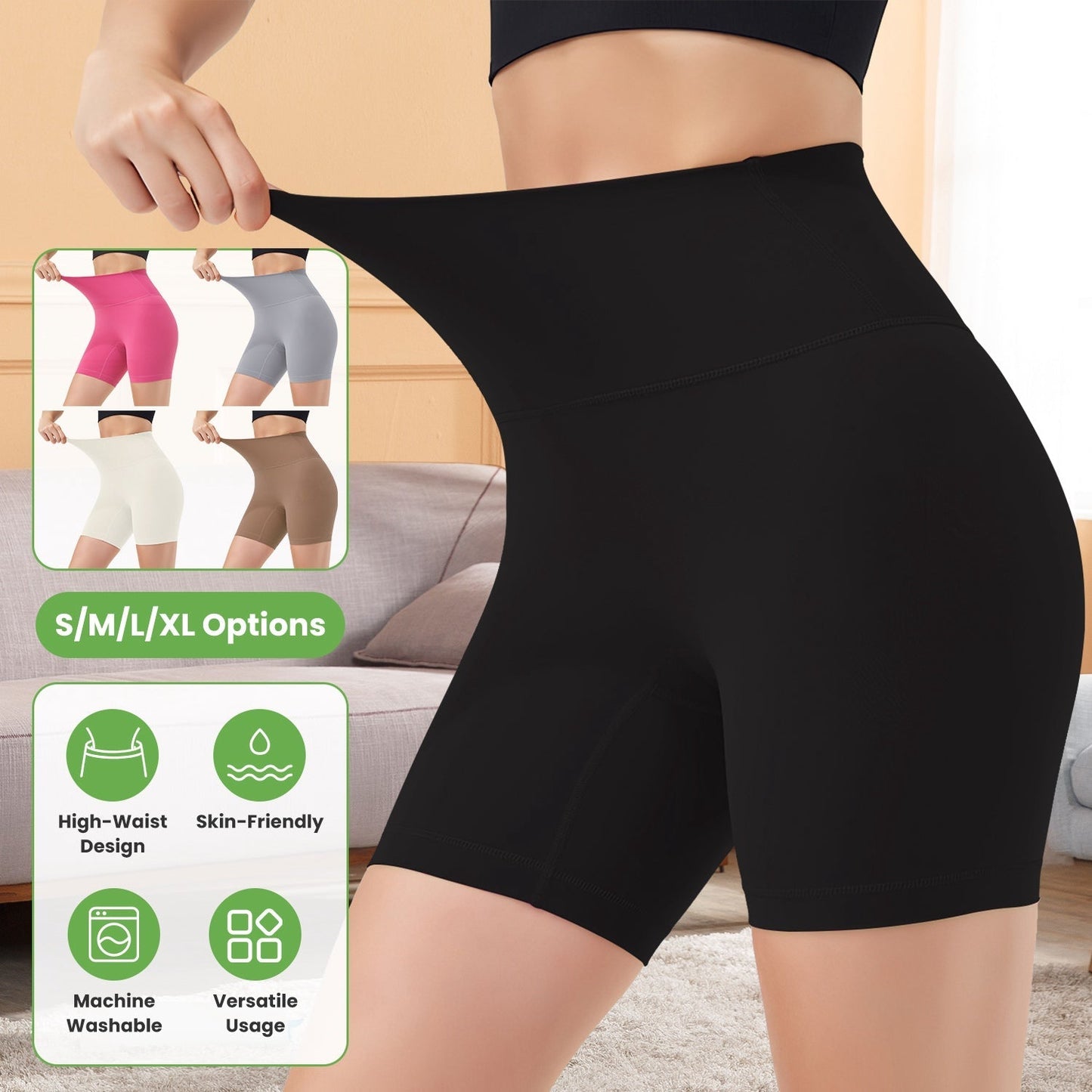Women's High Waist Biker Shorts with Tummy Control