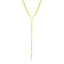 14k Yellow Gold Paperclip Chain Lariat Necklace