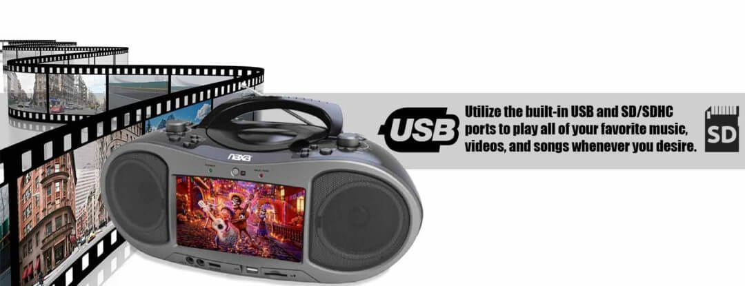 Naxa Boombox DVD Bluetooth 7"