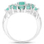 2.37 Carat Genuine Emerald Sterling Silver Engagement Ring