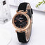 Montre en cuir avec strass pour femmes