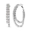 Boucles d'oreilles asymétriques à double anneau en diamant en or blanc 14K