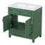 30 inch uncovered bathroom vanity with soft closed door, limited to solid wood frame bathroom storage cabinet green - Korvel