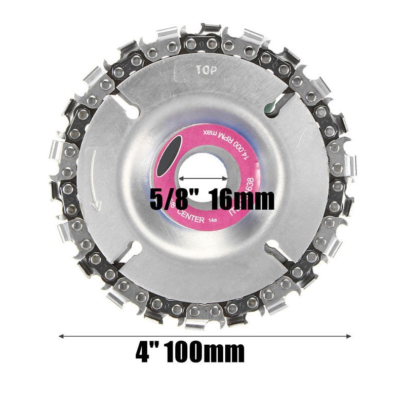 Wood Plastics 4 Inch 22 Tooth Grinder Disc Fine Chain Saw 4 Inch Angle Carving Culpting For 100/115 Angle Grinder - Korvel