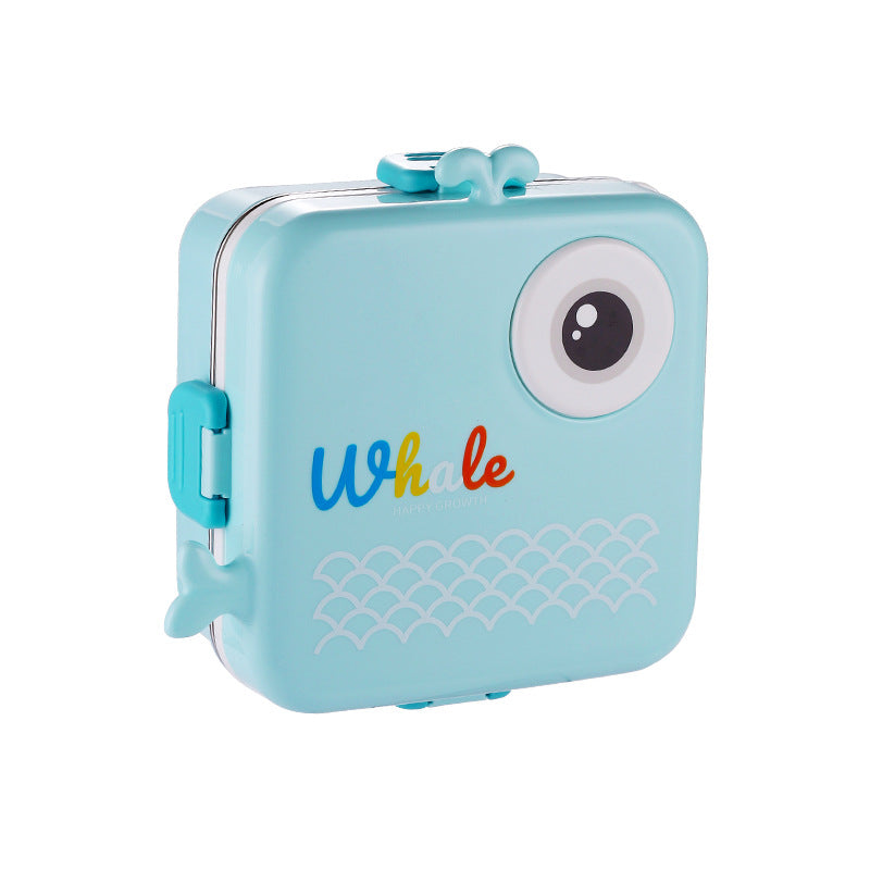 Cute cartoon microwaveable 304 stainless steel double-layer compartment sealed lunch box - Korvel