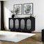 Modern Accent Sideboard Cabinet with Acrylic Doors, Freestanding Storage Cupboard Console Table for Kitchen Dining Black - Korvel