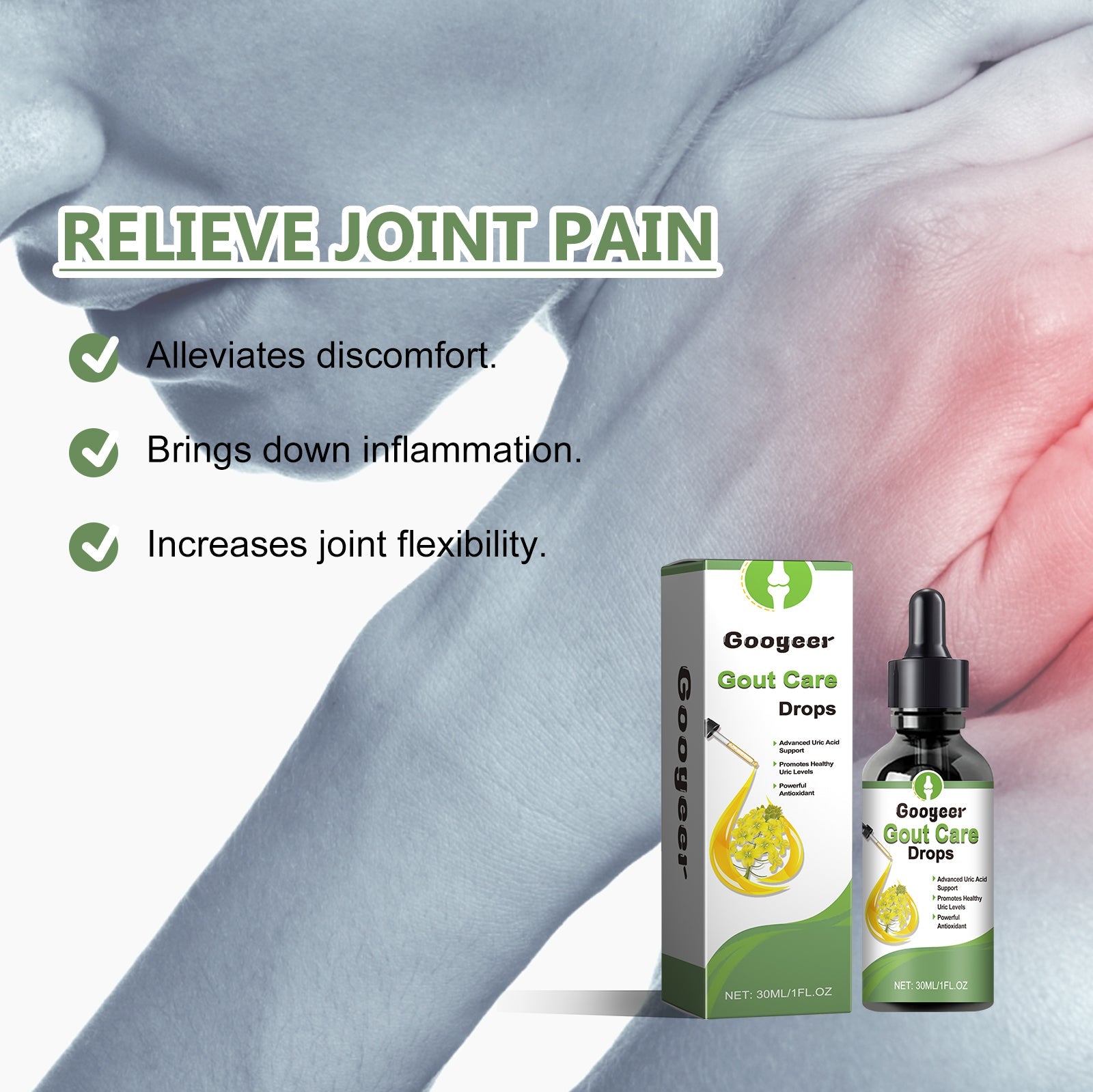 Gout Care Drops, Relieve Lumbar Knee Joint Pain Body Care Drops - Korvel