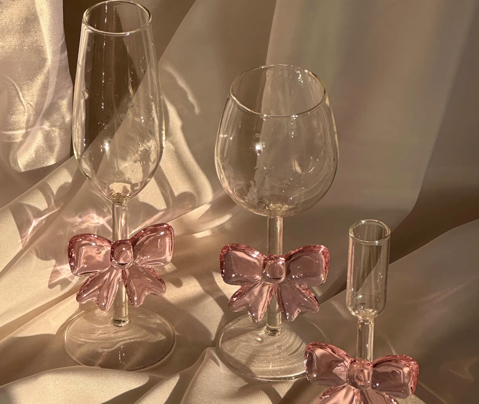 Pink Butterfly Series Instagram Tall Cup Romantic Ritual Champagne Glass Cute Butterfly - Korvel