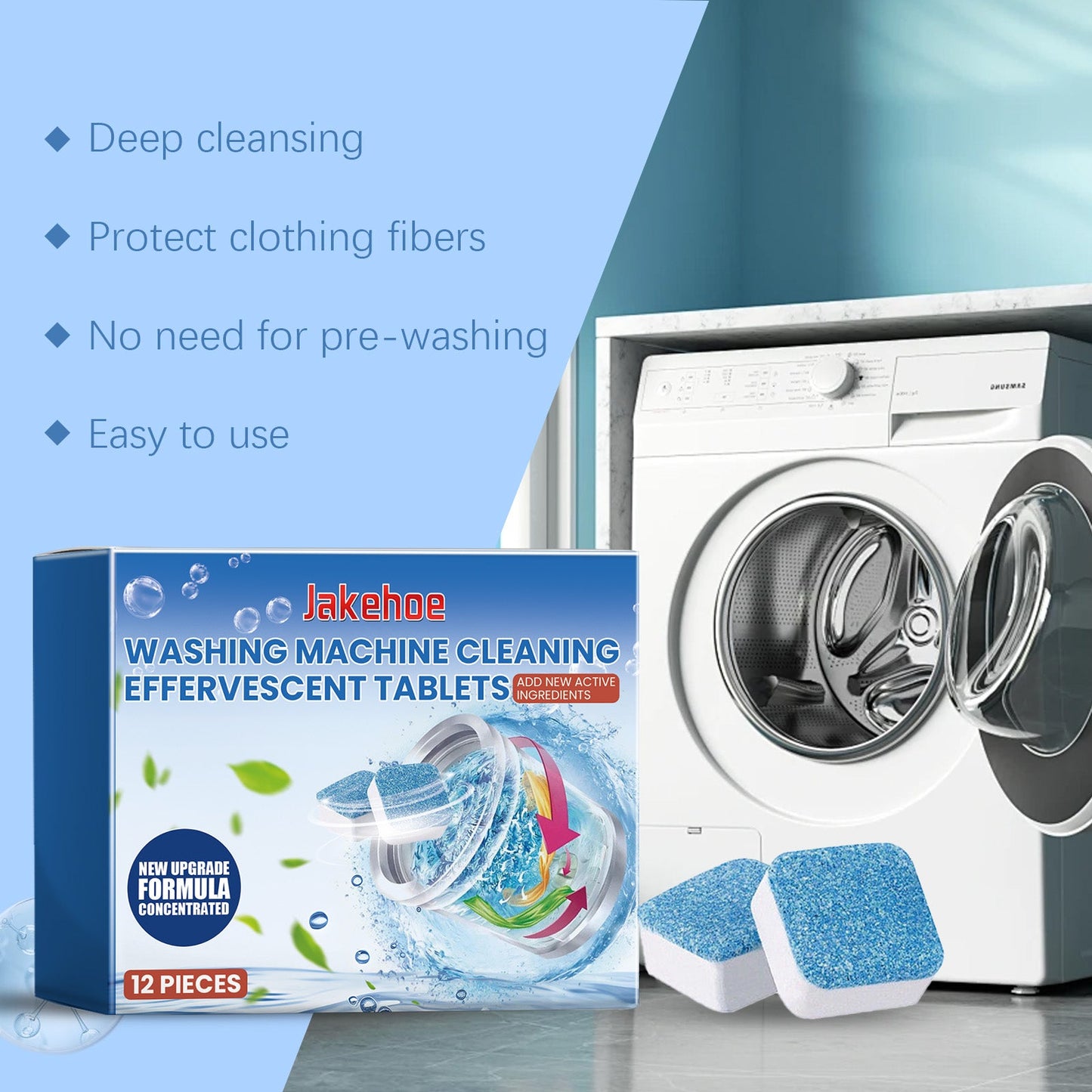 Effervescent Washing Machine Cleaning Sheets