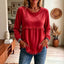 Haut Femme à Manches Amples en Dentelle et Patchwork