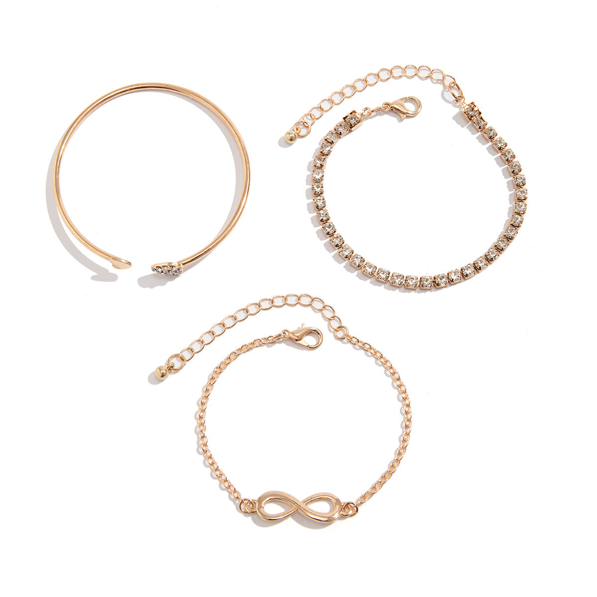 Bracelet en chaîne en diamant en forme de cœur élégant pour femmes