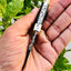 Artisan Crafted Damascus Steel Mini Folding Pocket Knife with Buffalo Horn Grip & Leather Sheath - Korvel