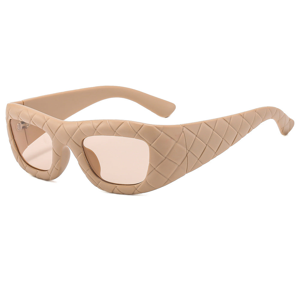 Weaving design frame, personalized fashion sunglasses, men's and women's high-end sense, European and American ins trend sun protection sunglasses - Korvel