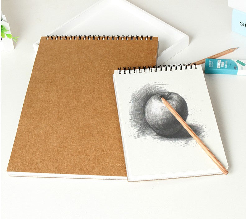 Brief kraft paper sketch book  A4  professional art coil sketch book - Korvel