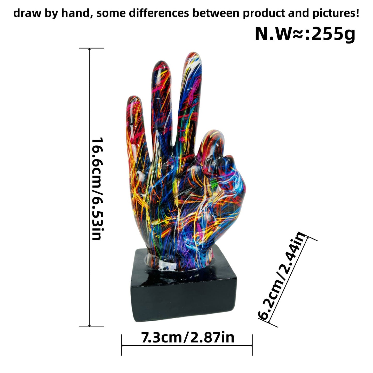 Internet celebrity graffiti gesture ornaments, home living rooms, offices, desktop exhibition halls, resin handicrafts, decorative products - Korvel