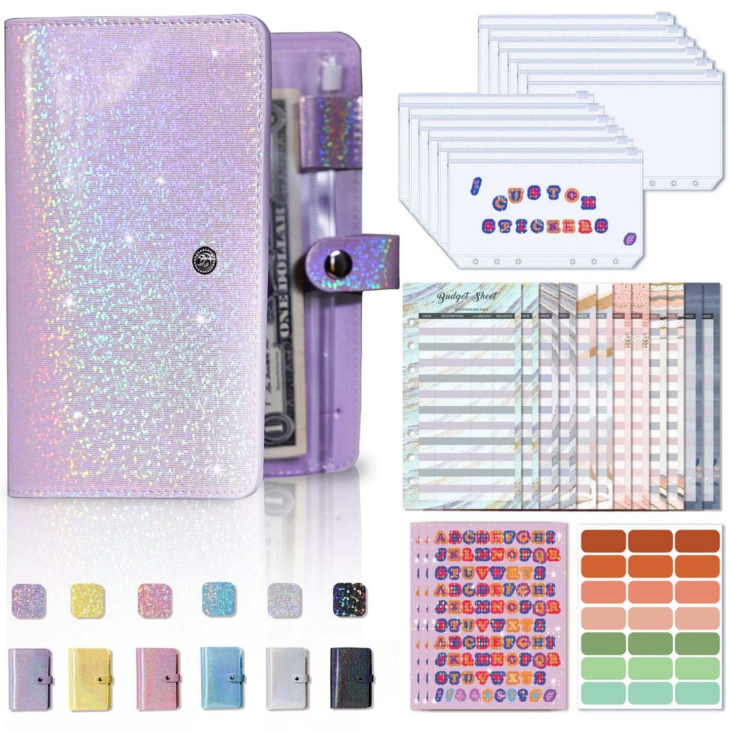 Full of Stars A6 Loose-Leaf Bookkeeping Notebook Creative Cash Budget Financial Planning Manual Account Book - Korvel