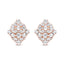Pendientes Omega de Diamantes en Flor de Oro Rosa de 18K