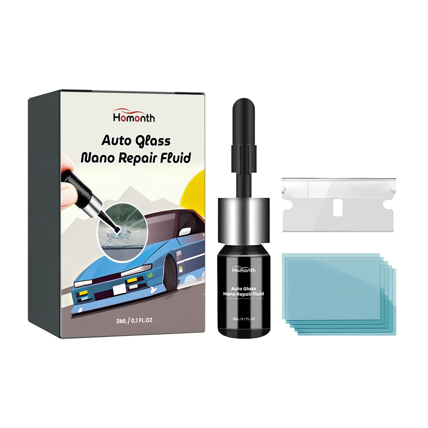 Auto Glass Nano Repair Fluid, Auto Windshield Cracks Quick Repair Adhesive Repair - Korvel