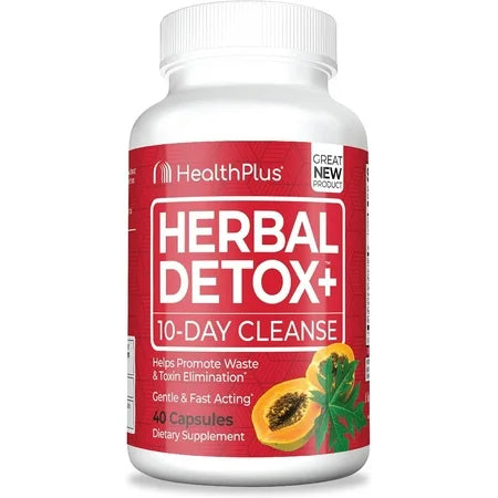 Détoxification Herbacée Health Plus - Approvisionnement de 10 jours, 40 capsules