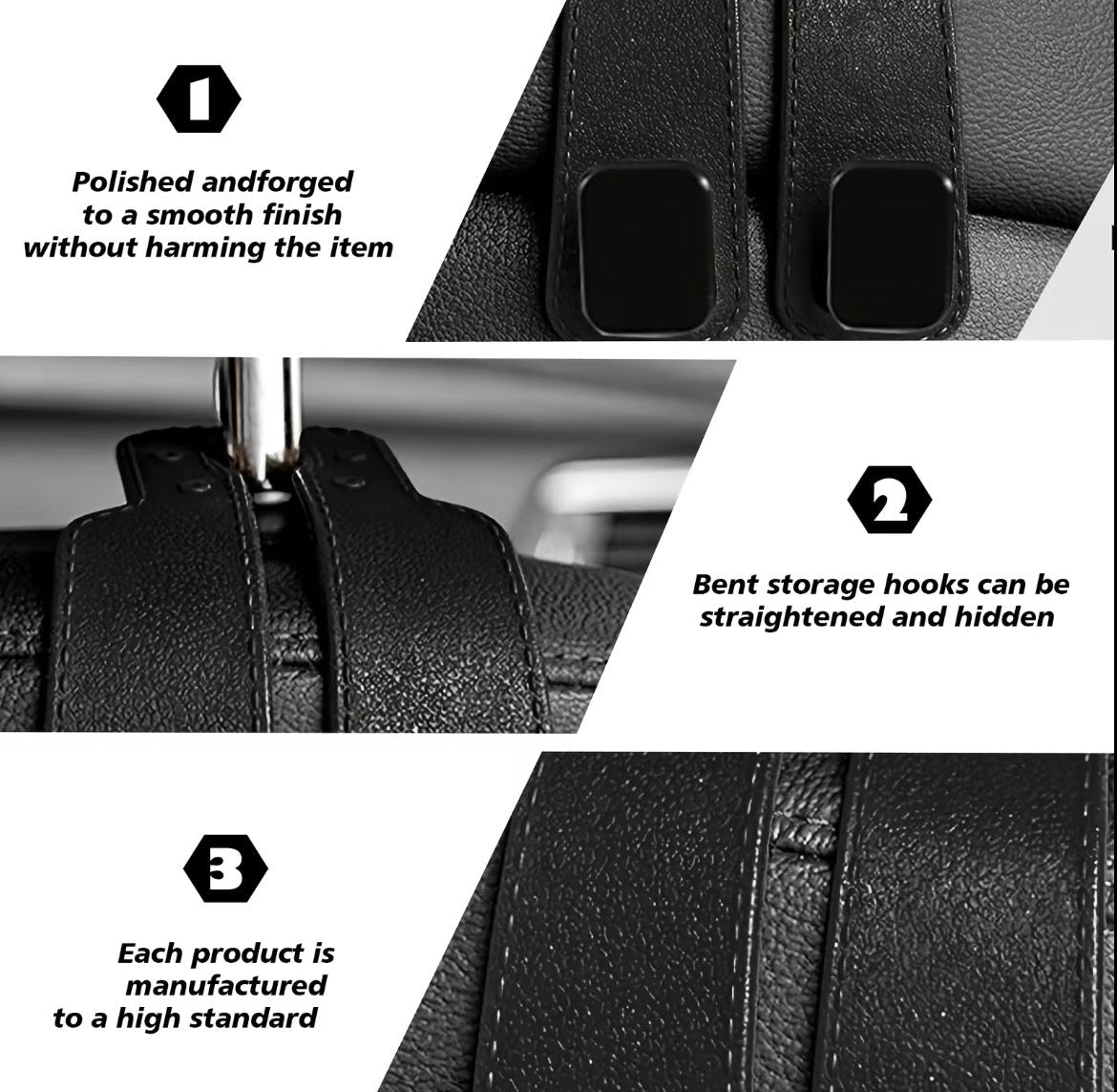Crochets de voiture GripRide - Solution de rangement premium pour véhicule