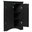 Black Triangle Bathroom Storage Cabinet with Adjustable Shelves