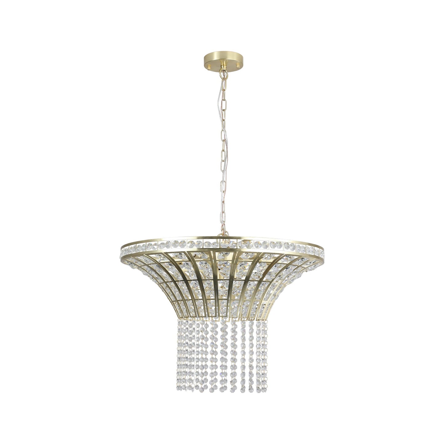 (Same as W1340120181/L5021) 8-Light 23.6" Wide Crystal Waterfall Chandelier (Bulb Not Included) - Korvel