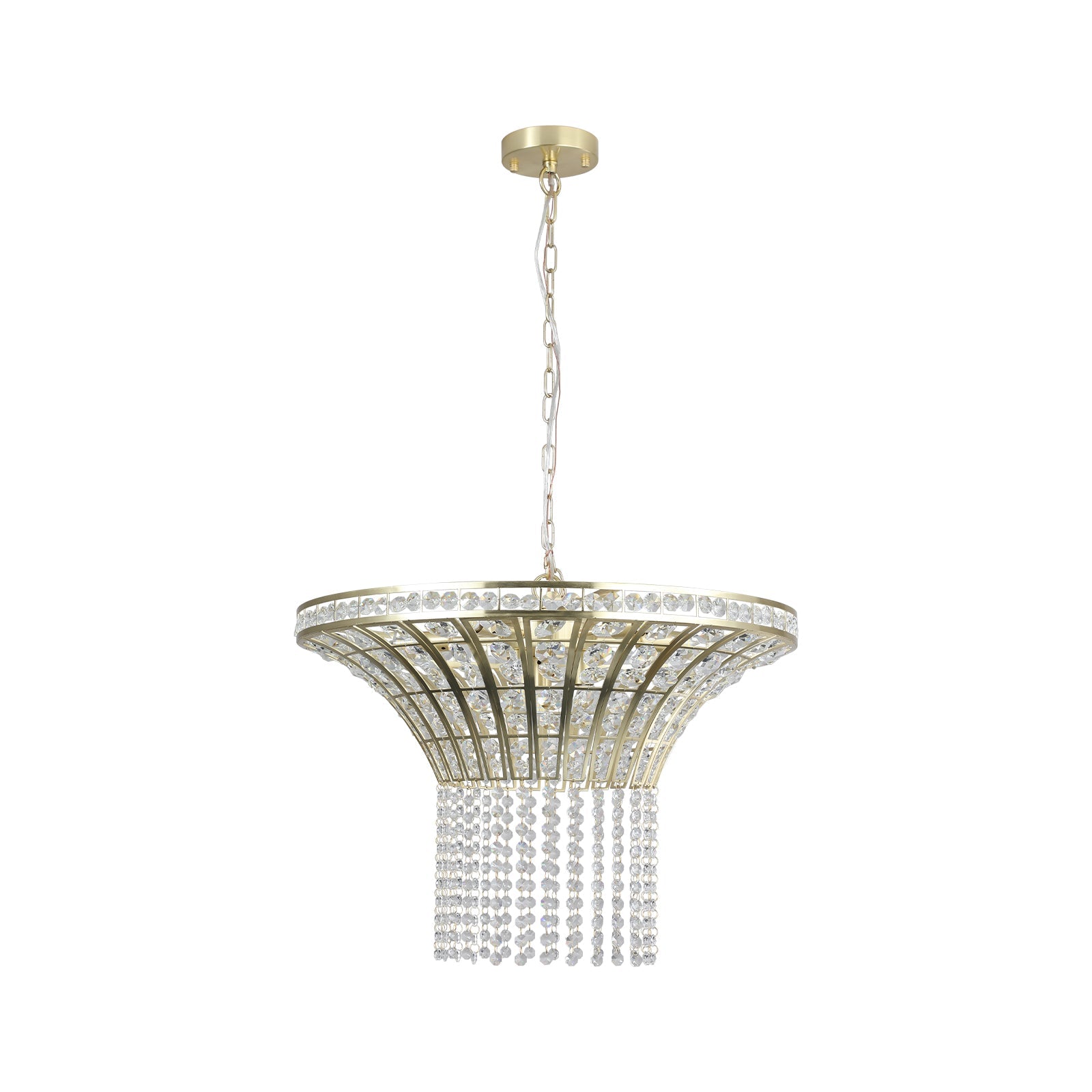 (Same as W1340120181/L5021) 8-Light 23.6" Wide Crystal Waterfall Chandelier (Bulb Not Included) - Korvel